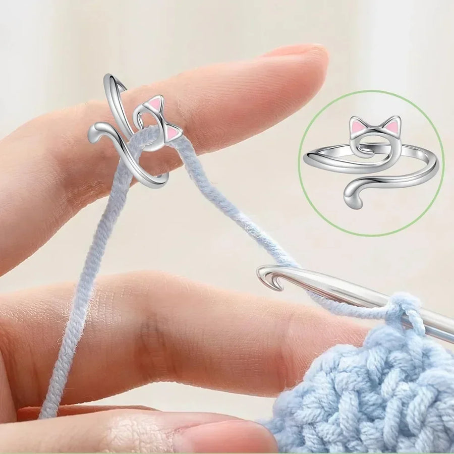 Adjustable cat yarn tension ring