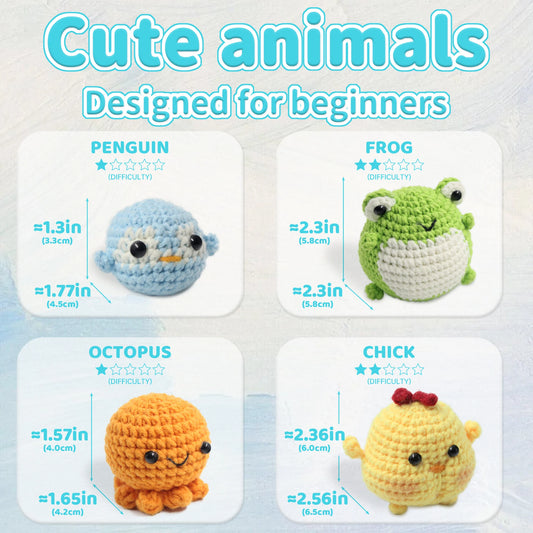 Animal amigurumi crochet kit materials