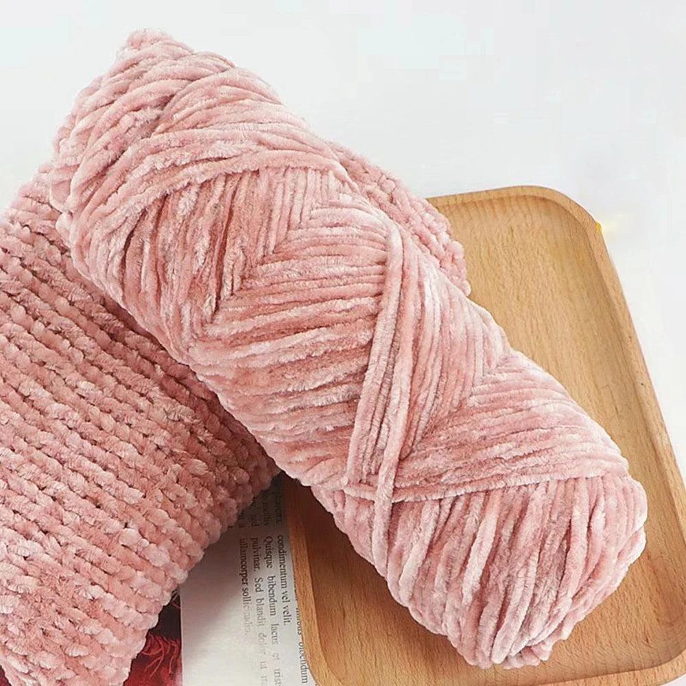 Chenille Velvet Yarn 95g | Soft Yarn for Blankets & Baby