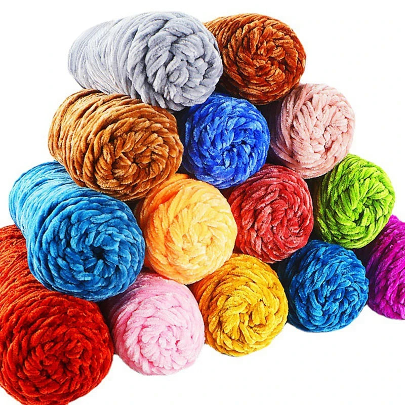 Chenille velvet yarn 95g for crochet blankets and baby projects