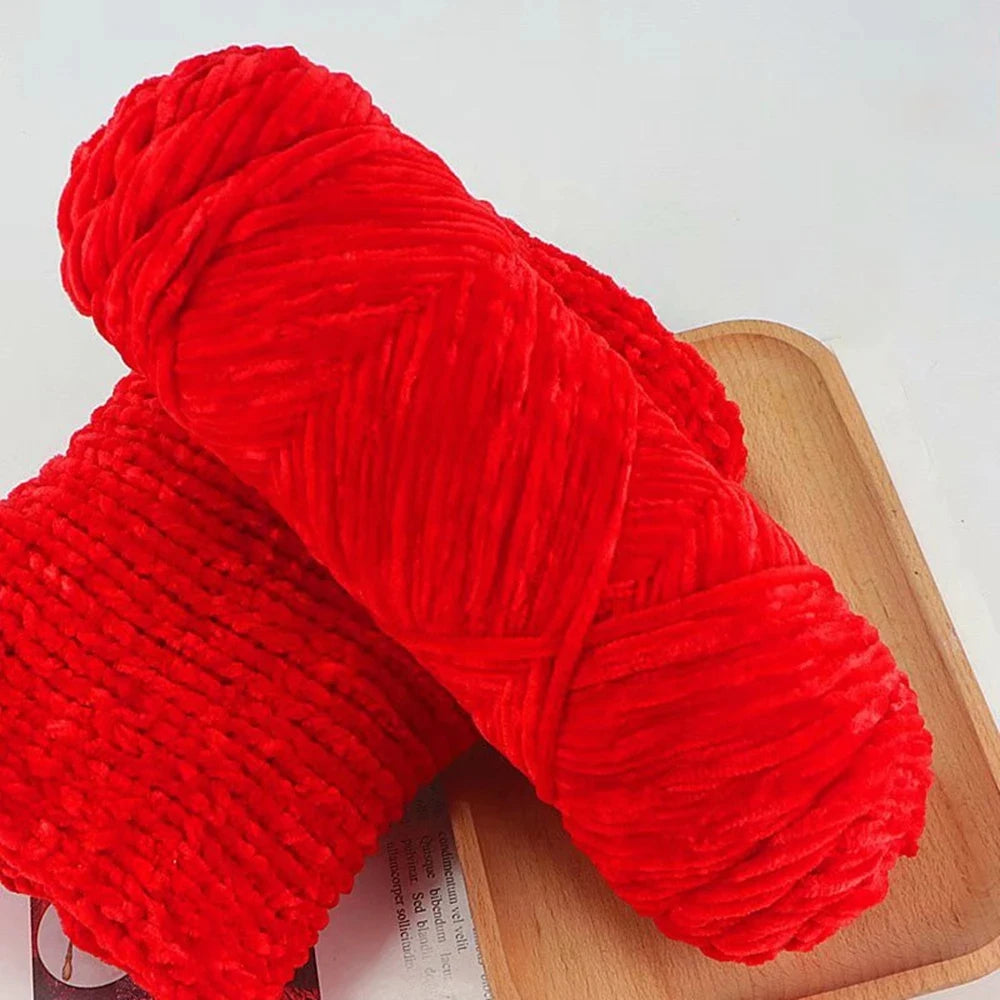 Chenille Velvet Yarn 95g | Soft Yarn for Blankets & Baby