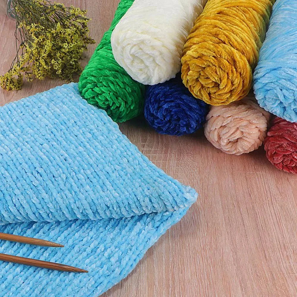 Chenille velvet yarn 95g for crochet blankets and baby projects
