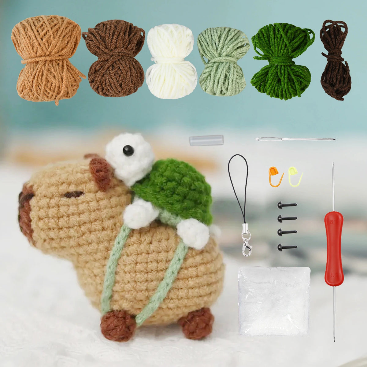 Capybara crochet kit for beginners complete DIY set