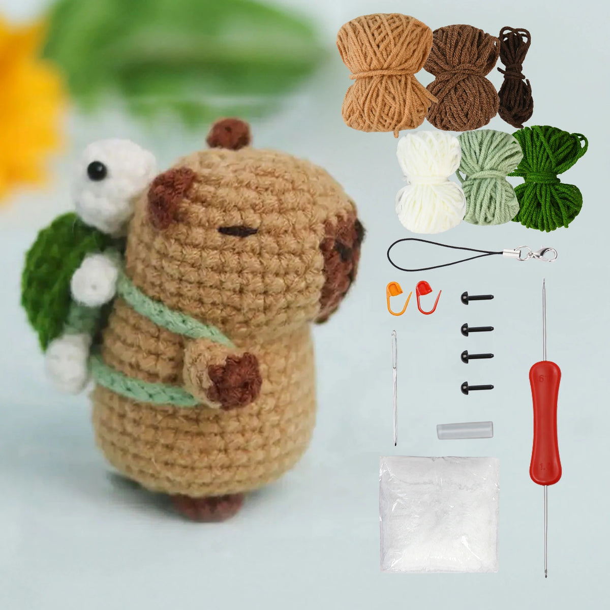 Capybara crochet kit for beginners complete DIY set