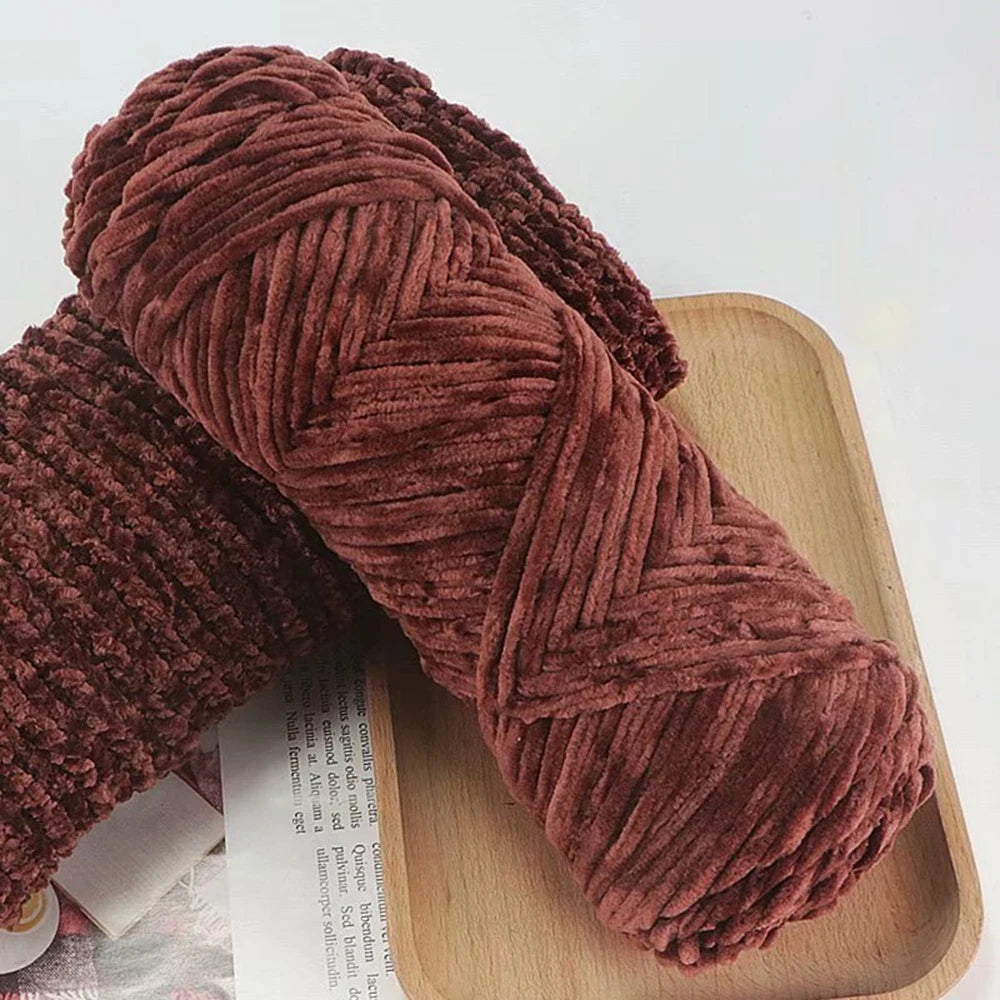 Chenille Velvet Yarn 95g | Soft Yarn for Blankets & Baby
