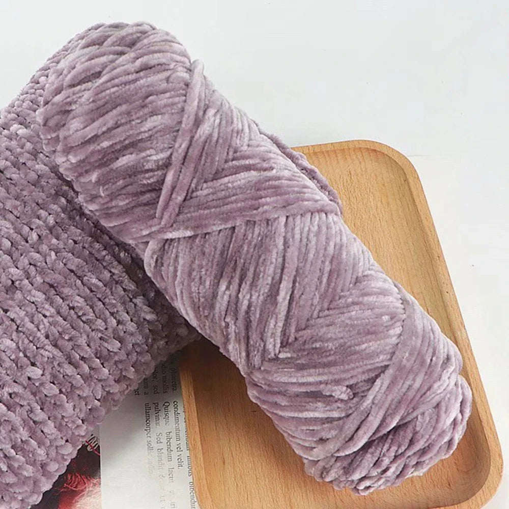 Chenille Velvet Yarn 95g | Soft Yarn for Blankets & Baby
