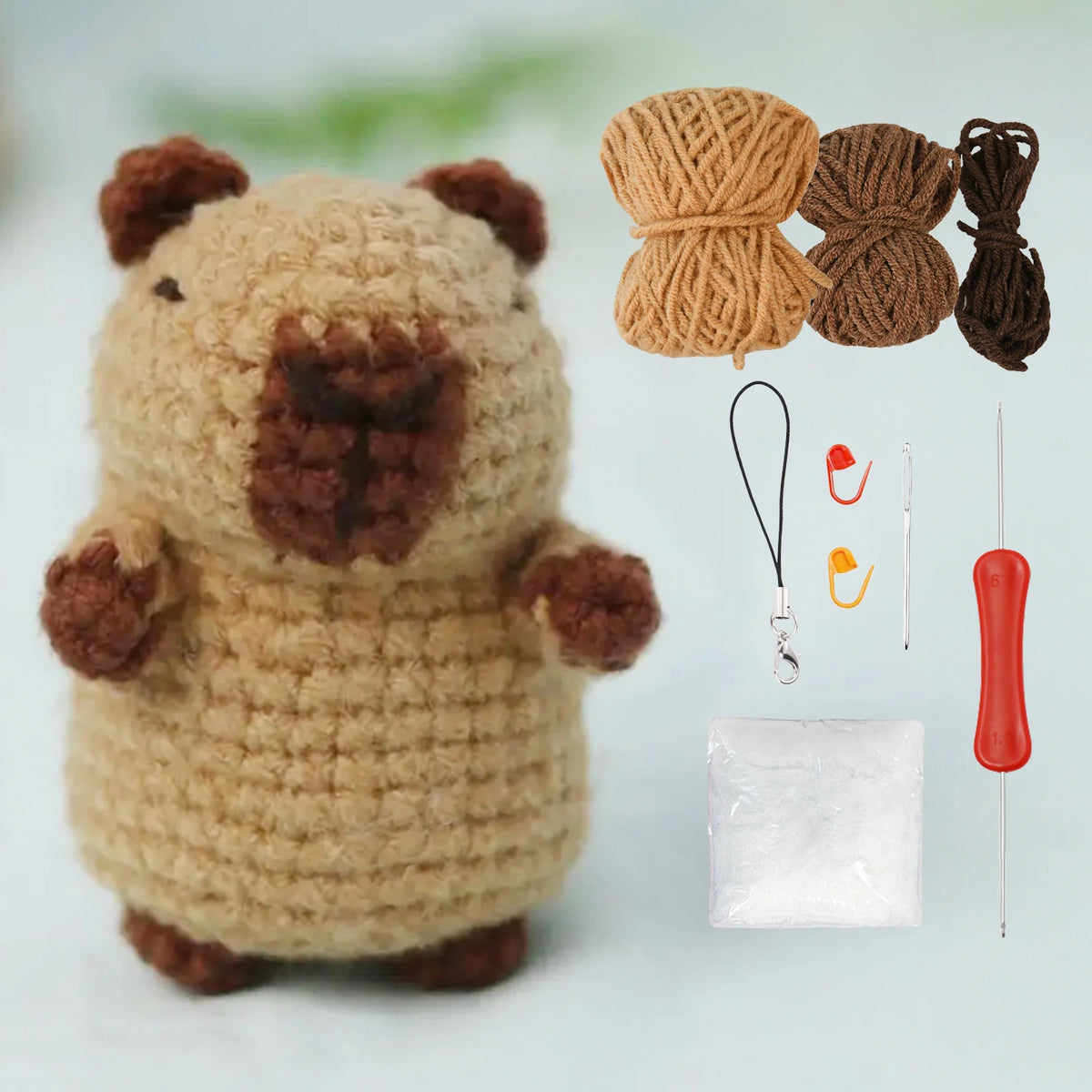 Capybara crochet kit for beginners complete DIY set