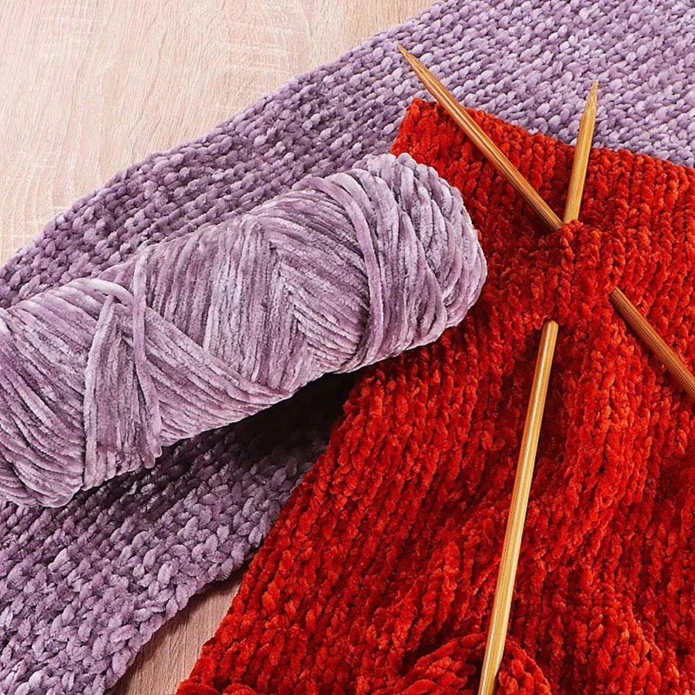 Chenille velvet yarn 95g for crochet blankets and baby projects