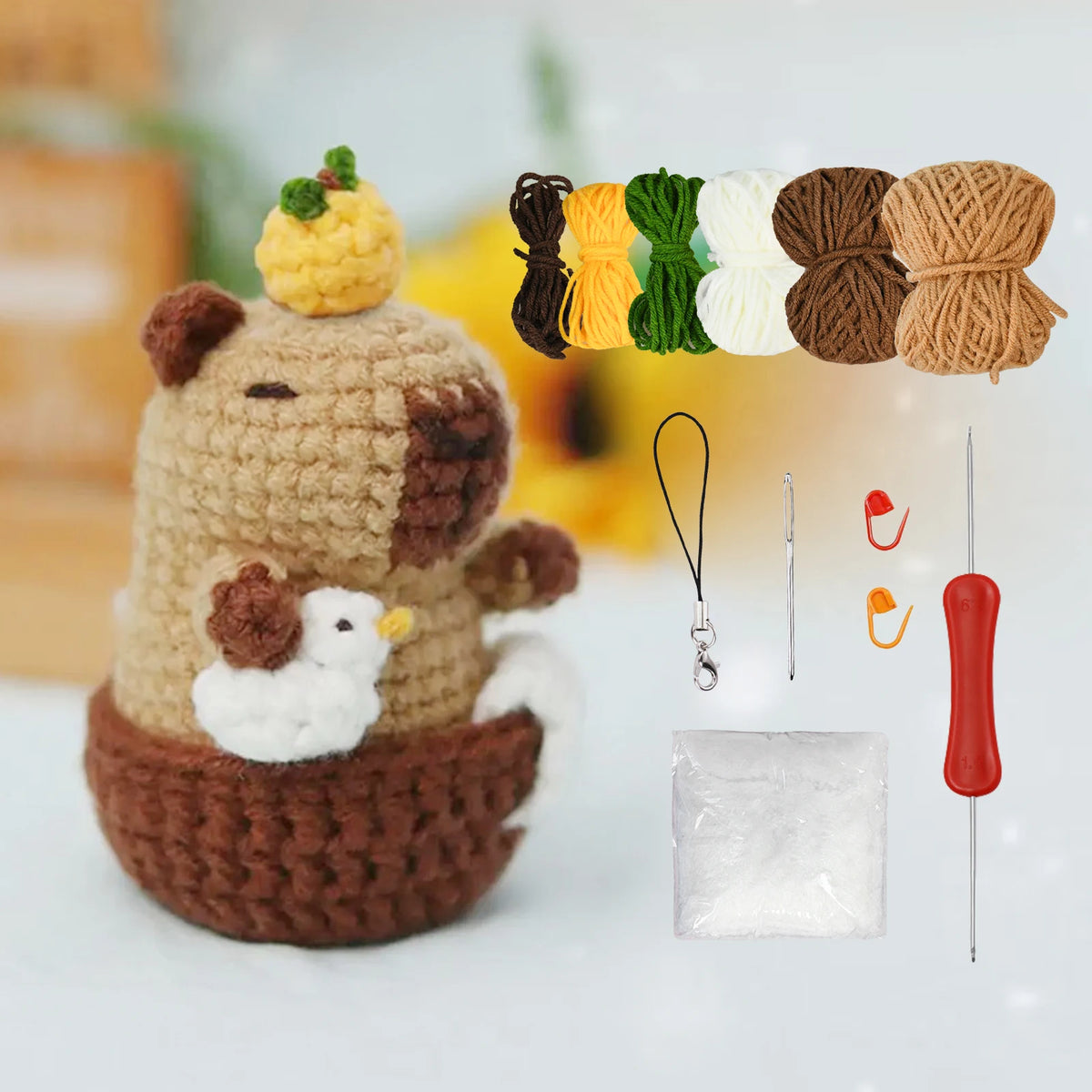Capybara crochet kit for beginners complete DIY set