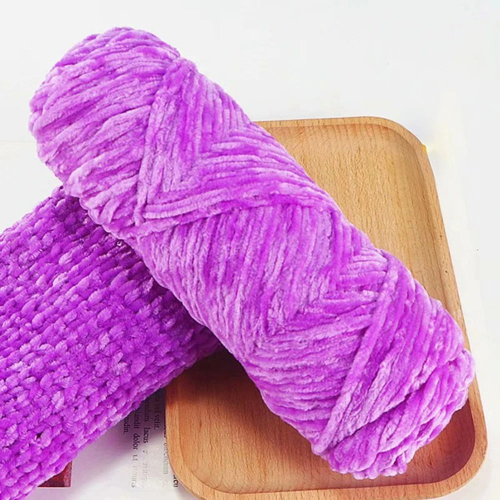 Chenille velvet yarn 95g for crochet blankets and baby projects