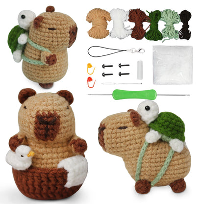 Capybara crochet kit for beginners complete DIY set